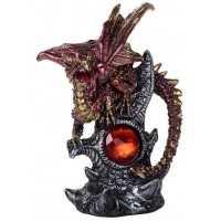 Red Dragon with Gemstone Statue