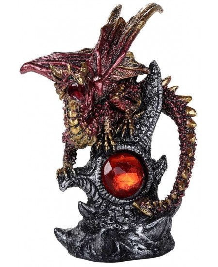 Red Dragon with Gemstone Statue