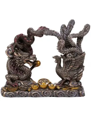 Oriental Dragon and Phoenix Feng Shui Statue