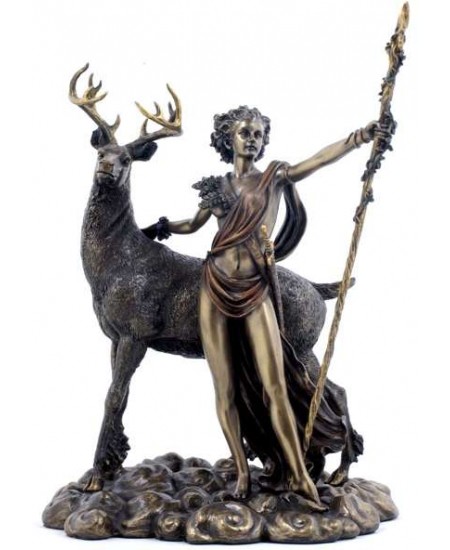 Diana Artemis Greek Goddess of the Hunt Statue with Deer