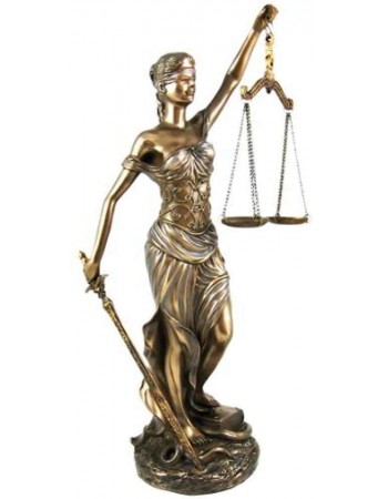 La Justica 12 Inch Lady Justice Statue in Bronze Resin