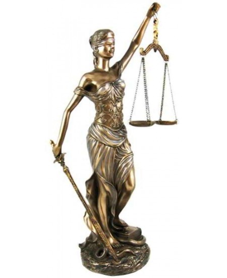 La Justica 12 Inch Lady Justice Statue in Bronze Resin