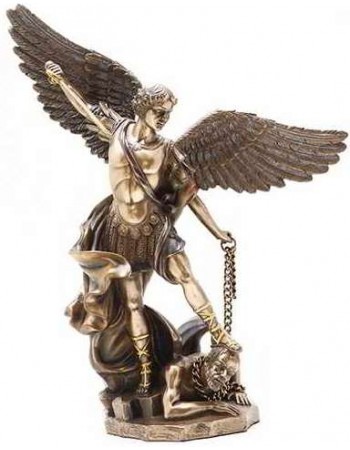 Archangel St Michael 10 Inch Bronze and Gold Statue