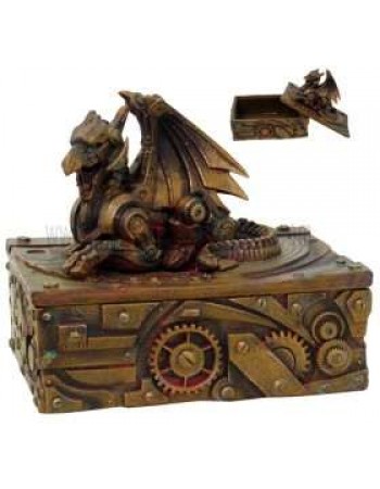 Steampunk Winged Dragon Trinket Box