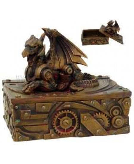 Steampunk Winged Dragon Trinket Box