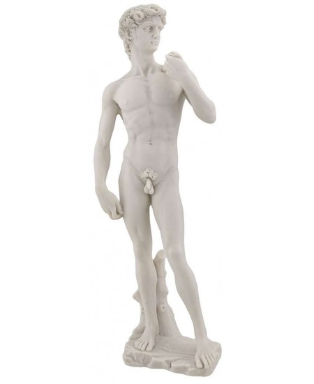 David by Michelangelo White Marble 10 Inch Statue