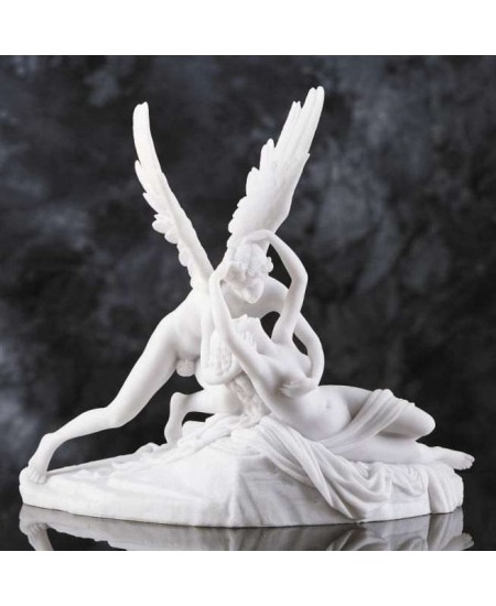 Eros and Psyche White Marble Greek Myth Statue