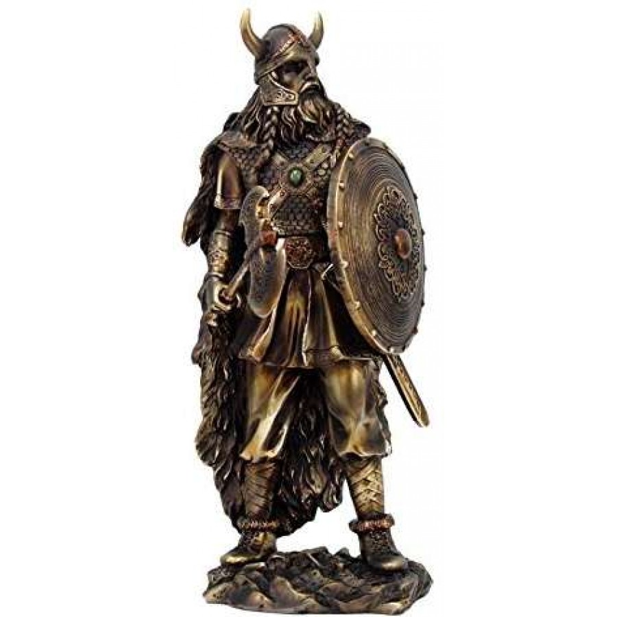 Viking Shieldmaiden Bronze Finished Statue Norse Mythology 