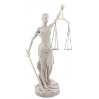 Lady Justice White Marble 10 Inch Statue