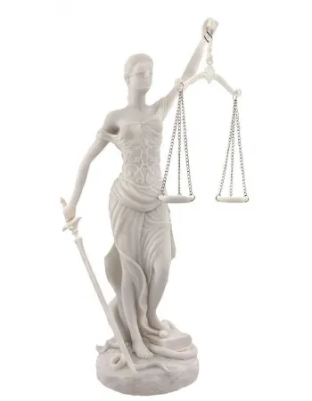 Lady Justice White Marble 10 Inch Statue