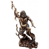 Zeus Greek King of Gods with Thunderbolt Bronze Statue