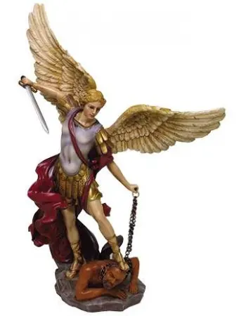 Archangel St Michael Hand Painted Color Christian Statue