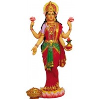 Lakshmi Hindu Goddess of Luck and Wealth Full Color Statue