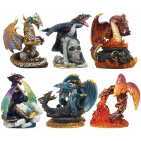 Dragons Set of 6 Small Statues