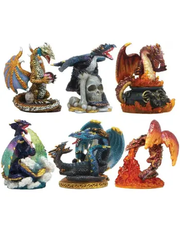 Dragons Set of 6 Small Statues