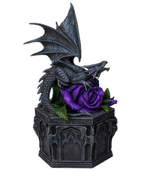 Dragon Beauty Purple Rose Trinket Box