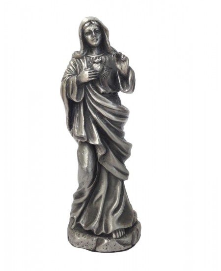 Immaculate Heart of Mary Pewter Catholic Statue