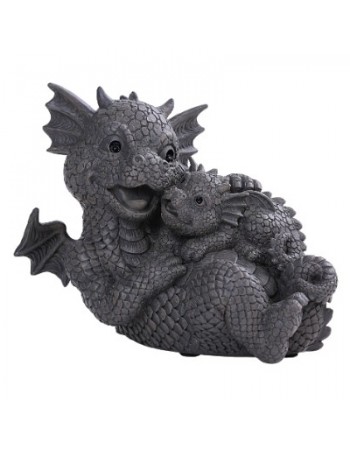 Dragon Family Cuddles Garden Statue