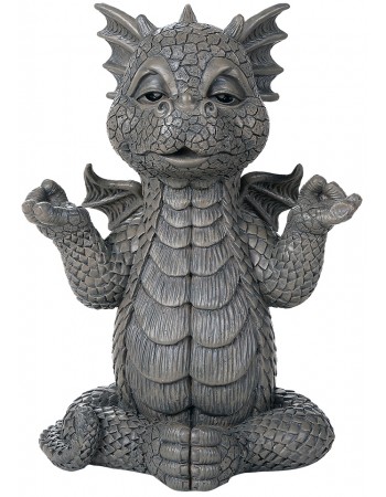 Meditating Dragon Garden Statue