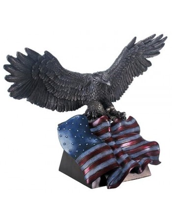 American Bald Eagle American Flag Statue