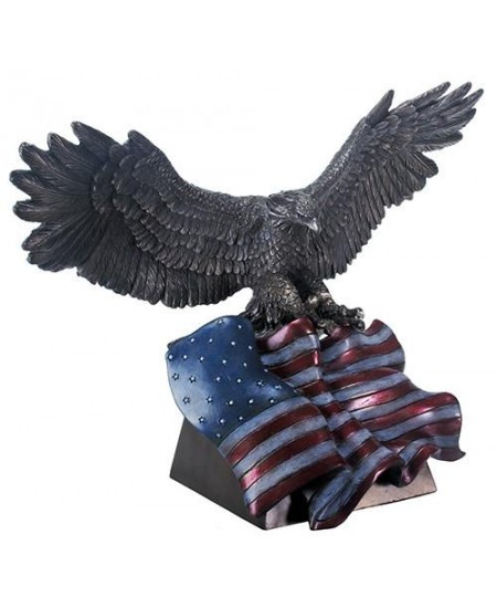 American Bald Eagle American Flag Statue
