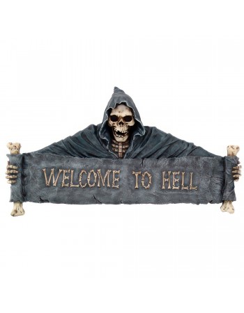 Grim Reaper Welcome to Hell Wall Sign