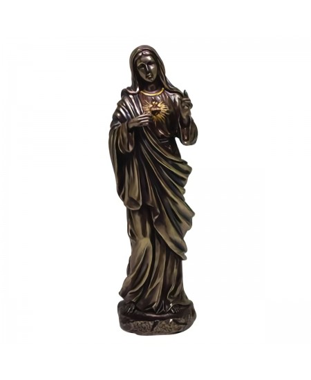 Sacred Heart of Mary Bronze Christian Statue