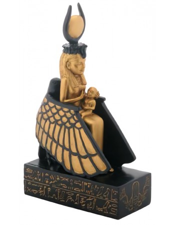 Isis Nursing Horus in Winged Throne Statue