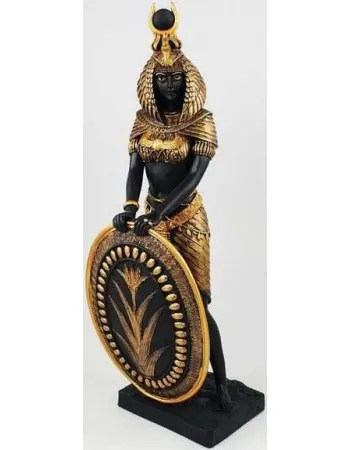Isis Egyptian Goddess with Shield Statue -11 Inches