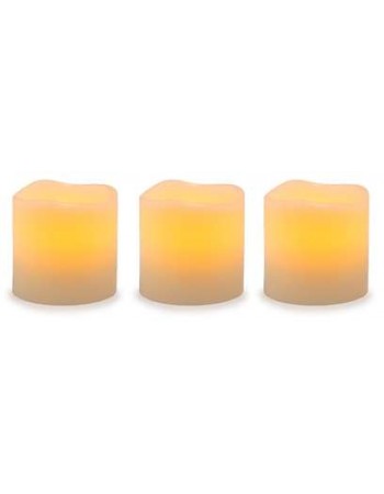 Unscented LED Pillar Candles with Timer - Set of 3