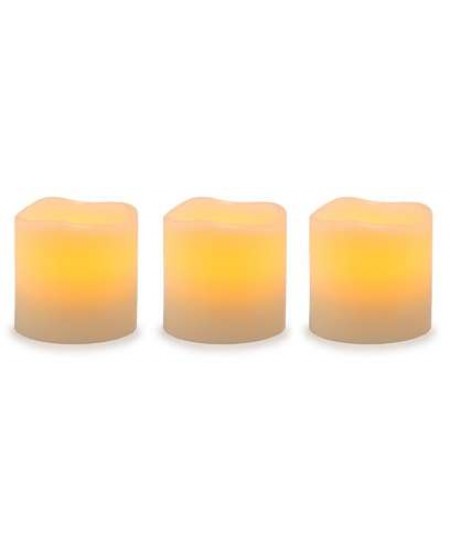 Unscented LED Pillar Candles with Timer - Set of 3