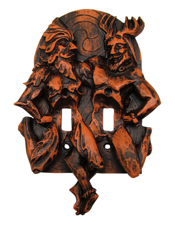 Green Man and Horned God Double Switchplate