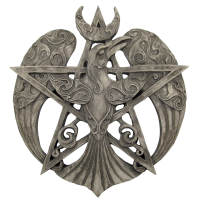 Crescent Raven Large Pentacle Plaque