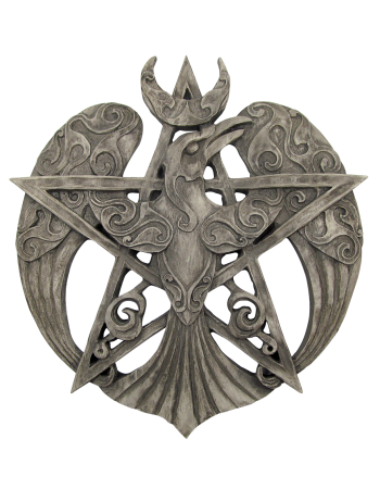 Crescent Raven Large Pentacle Plaque