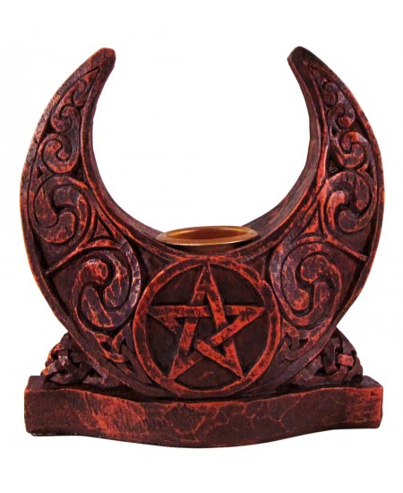 Crescent Moon Pentacle Candle Holder