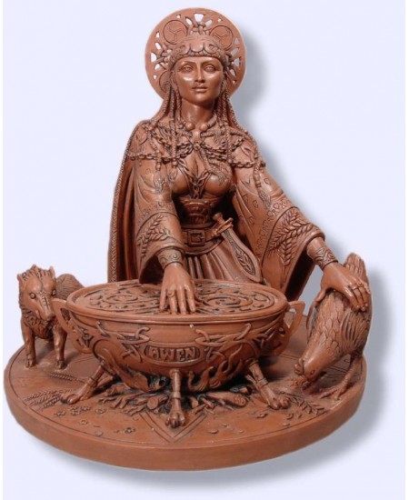 Cerridwen Cauldron 8.5 Inch Celtic Goddess Statue