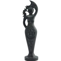 Pentacle Goddess Black Stone Finish Altar Statue