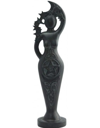Pentacle Goddess Black Stone Finish Altar Statue
