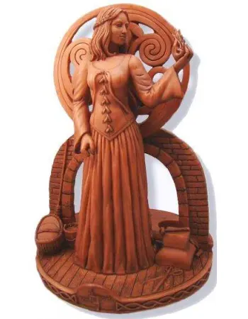 Brigit Goddess of the Hearth Small Candle Holder Statue