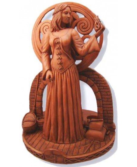 Brigit Goddess of the Hearth Small Candle Holder Statue