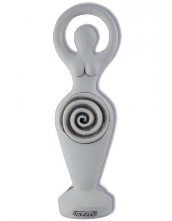 Spiral Goddess White Stone Finish Altar Statue