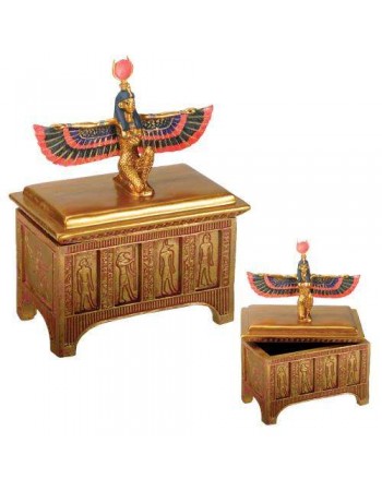 Winged Isis Golden Trinket Box