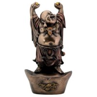Buddha on Nugget Bronze Resin Statue