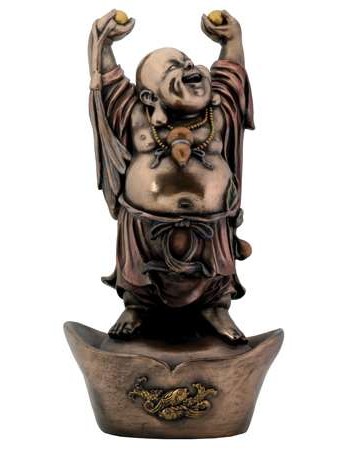 Buddha on Nugget Bronze Resin Statue