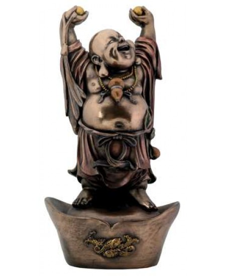 Buddha on Nugget Bronze Resin Statue