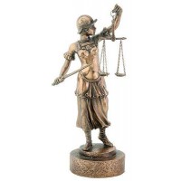 Lady Justice with Scales Warrior Bronze Statue