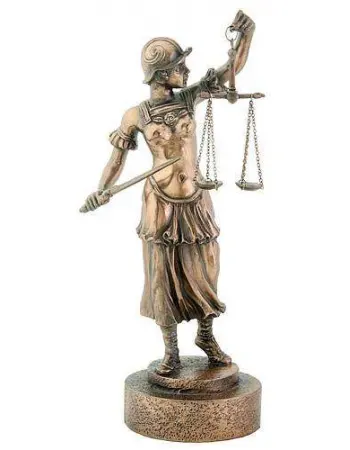 Lady Justice with Scales Warrior Bronze Statue