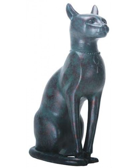 Bastet Antique Bronze Finish Cat Goddess Statue