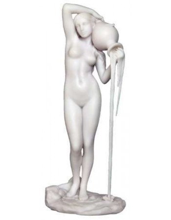 Aquarius, Greek Water Nymph White Marble Statue