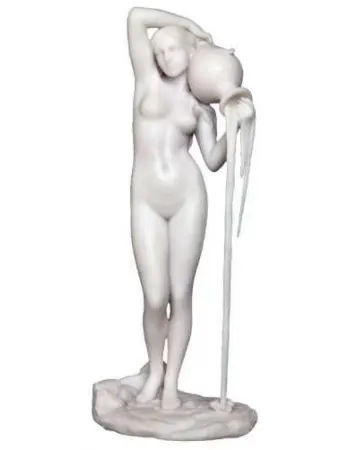Aquarius, Greek Water Nymph White Marble Statue